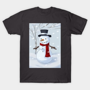 Snowman In the Snow T-Shirt